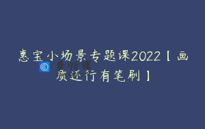 惠宝小场景专题课2022【画质还行有笔刷】