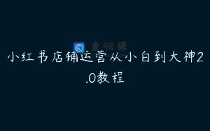 小红书店铺运营从小白到大神2.0教程
