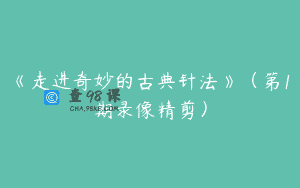 《走进奇妙的古典针法》（第1期录像精剪）