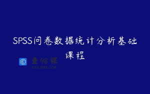 SPSS问卷数据统计分析基础课程