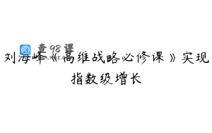 刘海峰《高维战略必修课》实现指数级增长