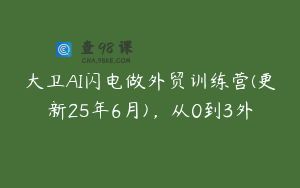 大卫AI闪电做外贸训练营(更新25年6月)，从0到3外