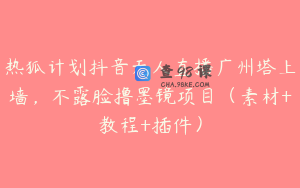 热狐计划抖音无人直播广州塔上墙，不露脸撸墨镜项目（素材+教程+插件）