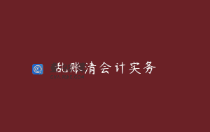 乱账清会计实务