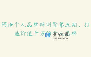 阿佳个人品牌特训营第五期，打造价值千万的个人品牌