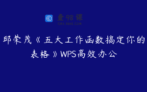 邱荣茂《五大工作函数搞定你的表格》WPS高效办公