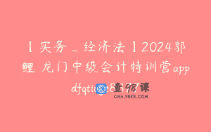 【实务_经济法】2024郭玥鲤玥龙门中级会计特训营appdfqtiuye8877