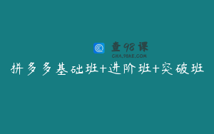 拼多多基础班+进阶班+突破班