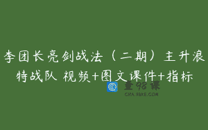 李团长亮剑战法（二期）主升浪特战队 视频+图文课件+指标