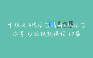 于理义 k线语言精解K线语言信号 炒股视频课程 12集