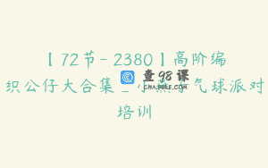 【72节-￥2380】高阶编织公仔大合集_小燕子气球派对培训