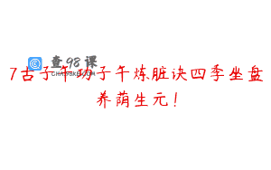 7古子午功子午炼脏诀四季坐盘养荫生元！