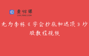 无为李栋《学会抄底和逃顶》炒股教程视频