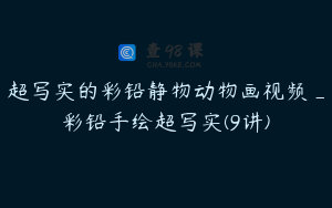 超写实的彩铅静物动物画视频_彩铅手绘超写实(9讲)