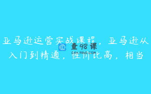 亚马逊运营实战课程，亚马逊从入门到精通，性价比高，相当