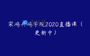 宋鸿兵鸿学院2020直播课（更新中）
