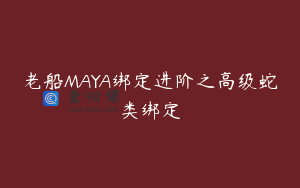 老船MAYA绑定进阶之高级蛇类绑定