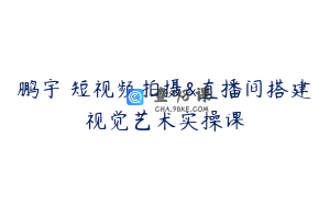 鹏宇・短视频拍摄&直播间搭建视觉艺术实操课
