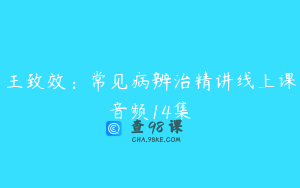 王致效:常见病辨治精讲线上课音频14集