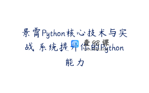 景霄Python核心技术与实战 系统提升你的Python能力