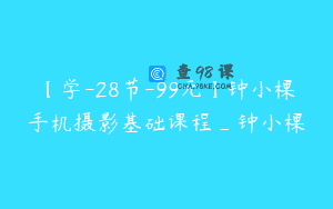 【学-28节-99元】钟小棵手机摄影基础课程_钟小棵