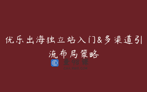 优乐出海独立站入门&多渠道引流布局策略