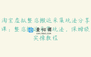 淘宝虚拟整店搬运采集玩法分享课：整店搬运采集玩法，保姆级实操教程