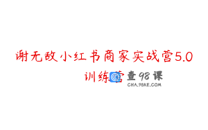 谢无敌小红书商家实战营5.0训练营