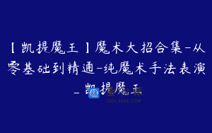 【凯提魔王】魔术大招合集-从零基础到精通-纯魔术手法表演_凯提魔王