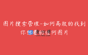 图片搜索管理-如何高效的找到你想要的任何图片