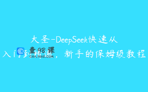 大圣-DeepSeek快速从入门到精通，新手的保姆级教程