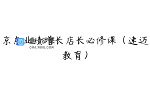 京东业绩增长店长必修课（速迈教育）