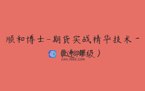 顺和博士-期货实战精华技术－－（进阶级）