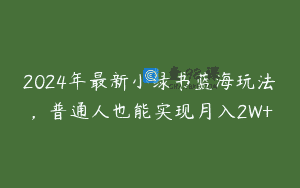 2024年最新小绿书蓝海玩法，普通人也能实现月入2W+