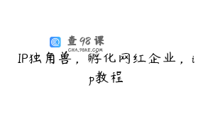 IP独角兽，孵化网红企业，ip教程