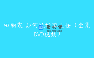 田丽霞 如何做好班主任（全集DVD视频）