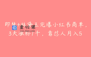 即梦+林黛玉完爆小红书商单，3天涨粉1千，靠怼人月入5