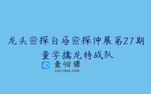 龙头密探白马密探仲展第27期 量学擒龙特战队