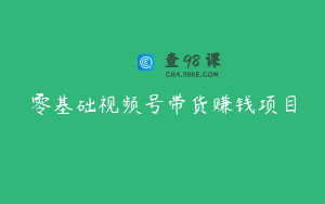 零基础视频号带货赚钱项目