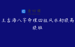 王吉海八字命理四柱风水初级高级班