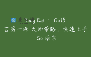 Tony Bai · Go语言第一课 大师带路，快速上手 Go 语言