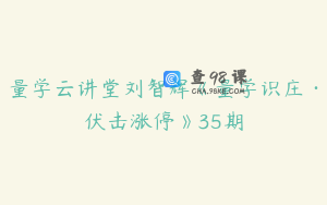 量学云讲堂刘智辉《量学识庄·伏击涨停》35期