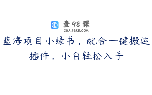 蓝海项目小绿书,配合一键搬运插件,小白轻松入手