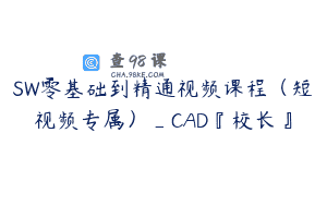 SW零基础到精通视频课程（短视频专属）_CAD『校长』
