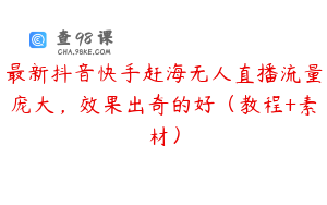 最新抖音快手赶海无人直播流量庞大，效果出奇的好（教程+素材）