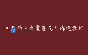 《恋荷》香囊莲花灯编绳教程