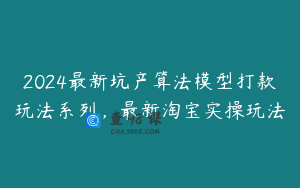 2024最新坑产算法模型打款玩法系列，最新淘宝实操玩法