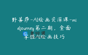 野菩萨-AI绘画资深课-midjourney第二期，全面掌握AI绘画技巧