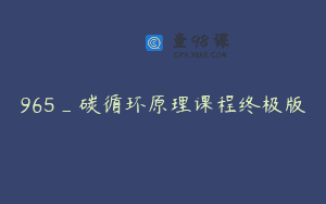 965_碳循环原理课程终极版