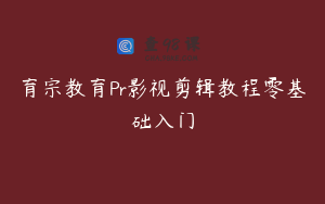 育宗教育Pr影视剪辑教程零基础入门